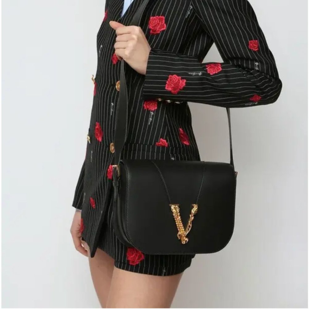 Versace Virtus Saddle Shoulder Bag black